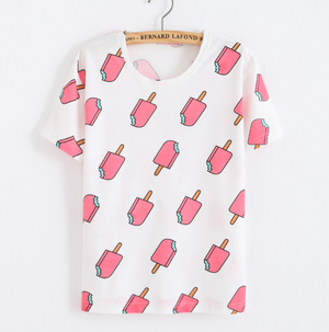 Pink Popsicle Print T-Shirt